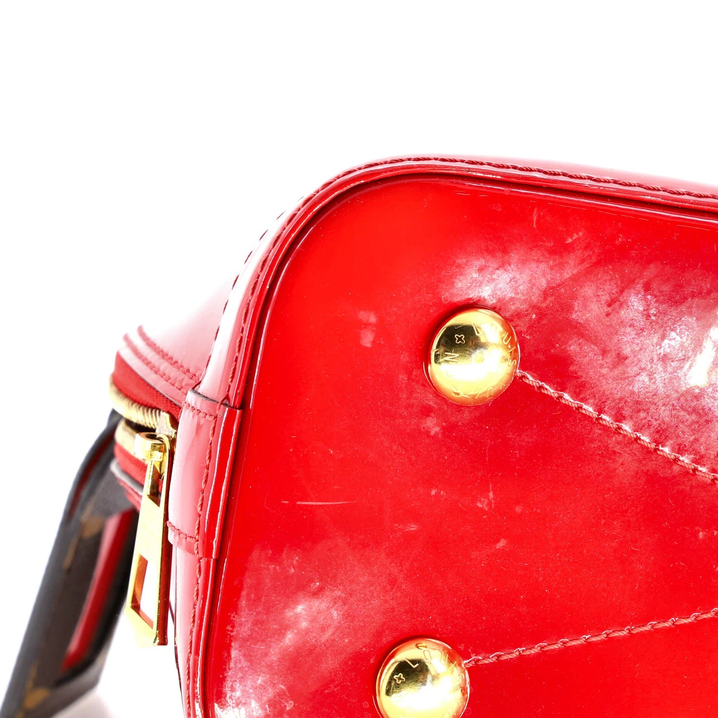 BB Louis Vuitton Alma Handbag Vernis with Monogram Canvas