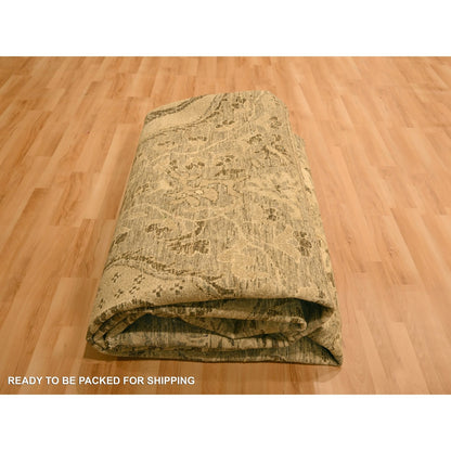 8'9"X11'10" Brown Tone On Tone Suzani Design Hand Knotted 100% Wool Rug