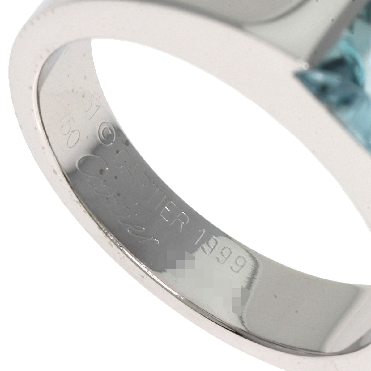 Cartier Tank Aquamarine #51 Ring K18 White Gold