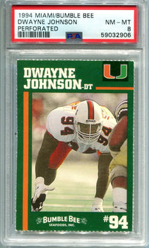 Dwayne Johnson 1994 Miami Bumblebee Psa Nm-Mt 8