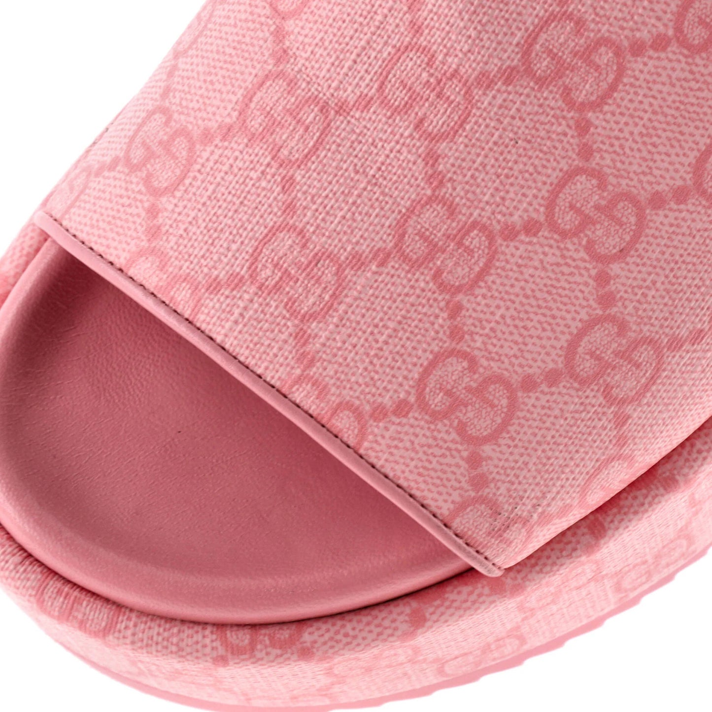 Gucci Women'S Angelina Platform Slingback Sandals Gg Coated Canvas