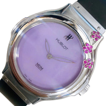 Hublot Mdm Flowers 1420Ame1 Lavender Ss/Rubber Strap Quartz