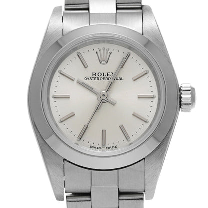 Rolex Oyster Perpetual 76080 Silver Case Size 2424Mm Ladies Used Watch #31184