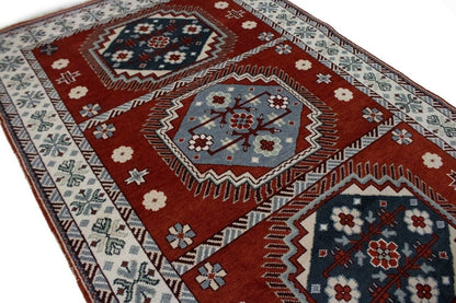 Handmade Kazak Oriental Rug Vintage Style