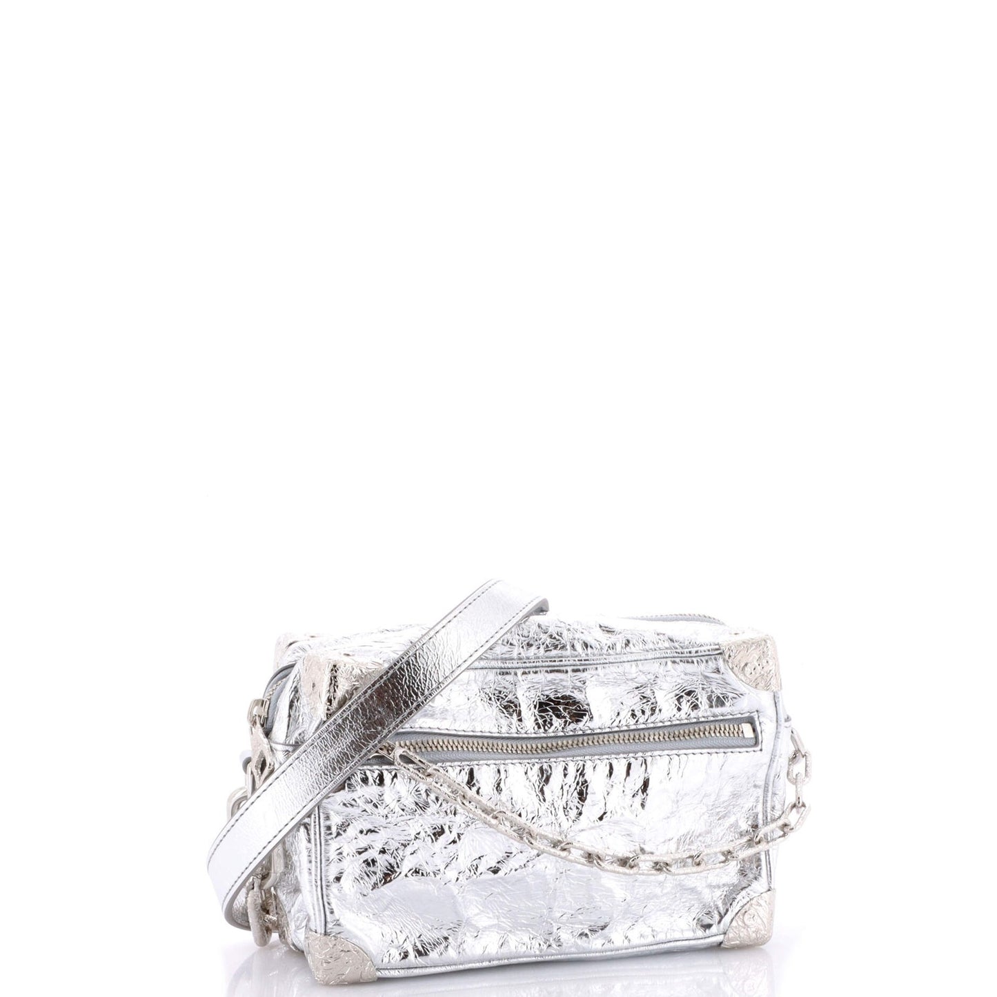 Louis Vuitton Soft Trunk Bag Crushed Metallic Calfskin Leather Mini