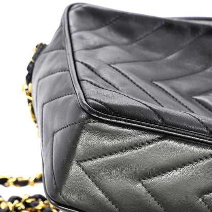 Chanel Vintage Diamond Cc Camera Bag Chevron Lambskin Medium