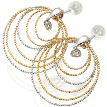 Diamond 0.083Ct/0.083Ct 3Color Circle Twist Earrings 18K Yg/Wg/Rg