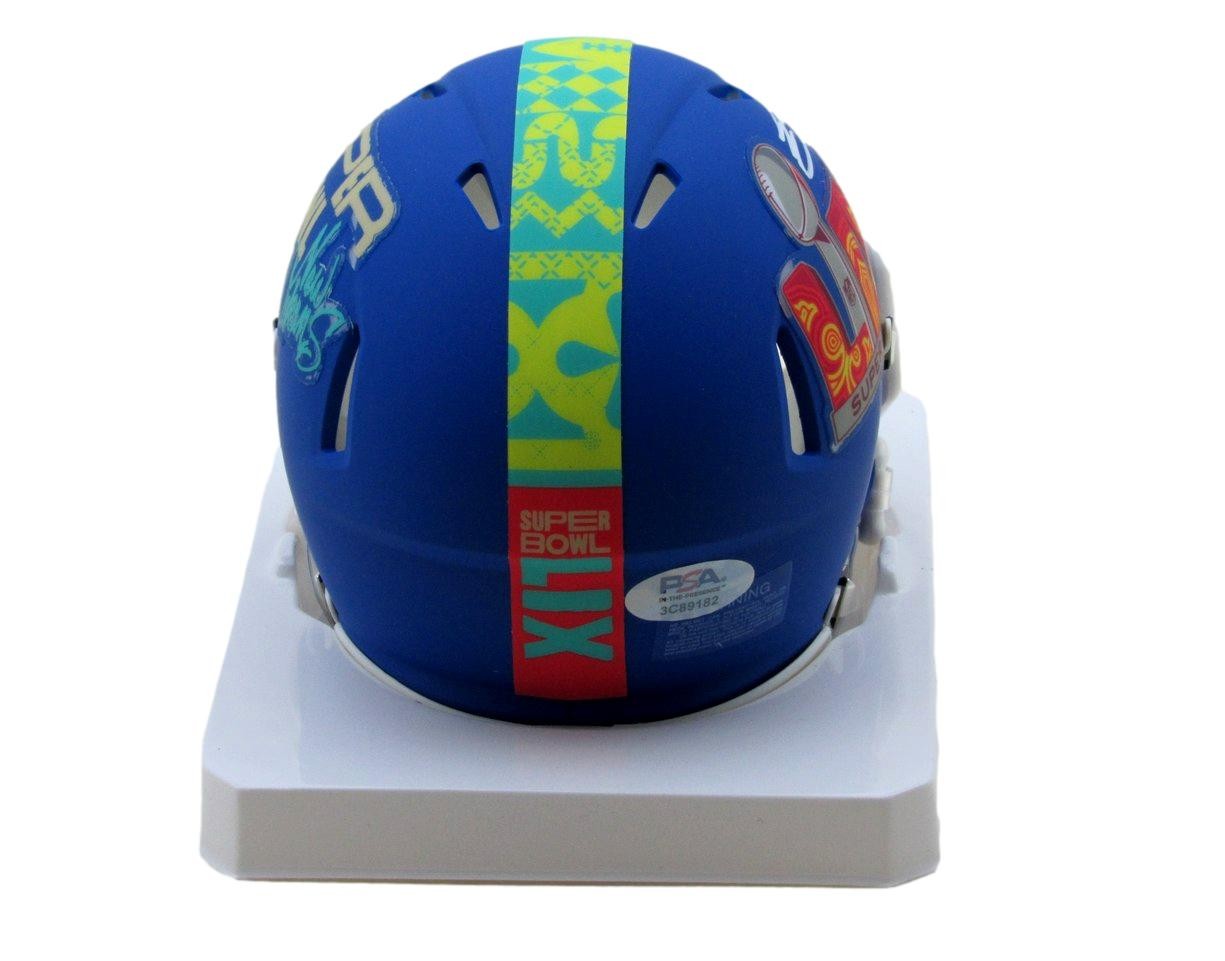 Saquon Barkley Signed/Auto Eagles Blue Super Bowl 59 Mini Helmet Psa/Dna 195210