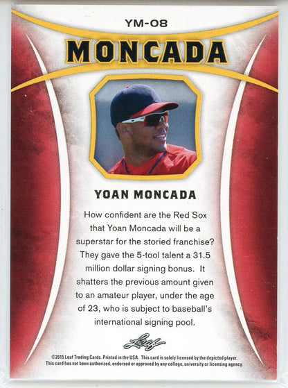 Yoan Moncada 2015 Leaf Red Rookie Card #Ym-08