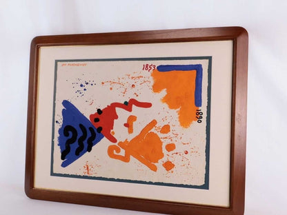 Jan Modoeniec Watercolor "Untitled" Polish Graphic Designer Art Signed Framed