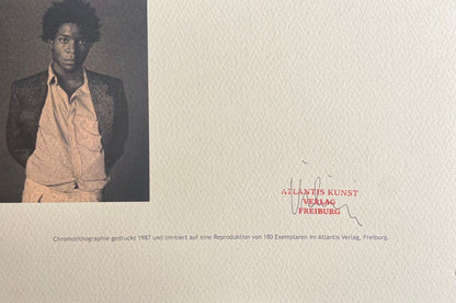 Jean-Michel Basquiat Coa Lithograph Signed Hand Numbered (Stamp