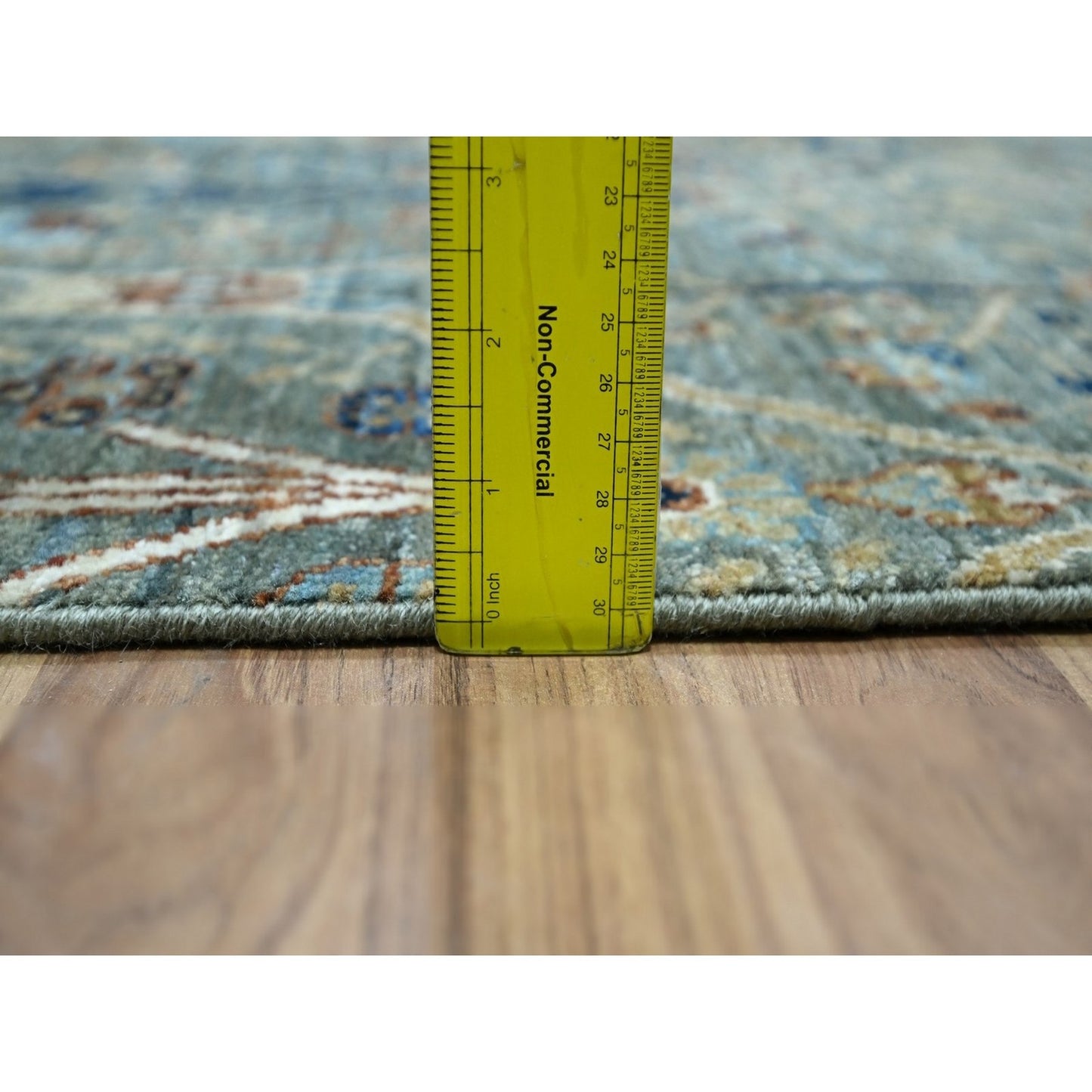 3'10"X6'1" Green Hand Knotted Wool Rug Trellis Borderless Garden Design