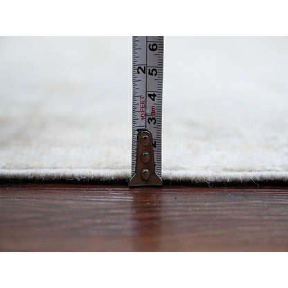 9'X11' White Heris All Over Design Hand Knotted Aryana Grade All Wool Rug