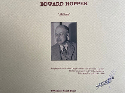 Edward Hopper Lithograph Coa Hand Signed Numbered Limited