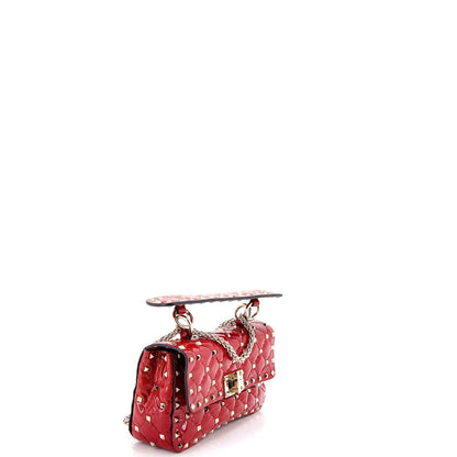 Valentino Garavani Rockstud Spike Flap Bag Quilted Patent Small