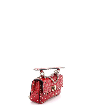 Valentino Garavani Rockstud Spike Flap Bag Quilted Patent Small