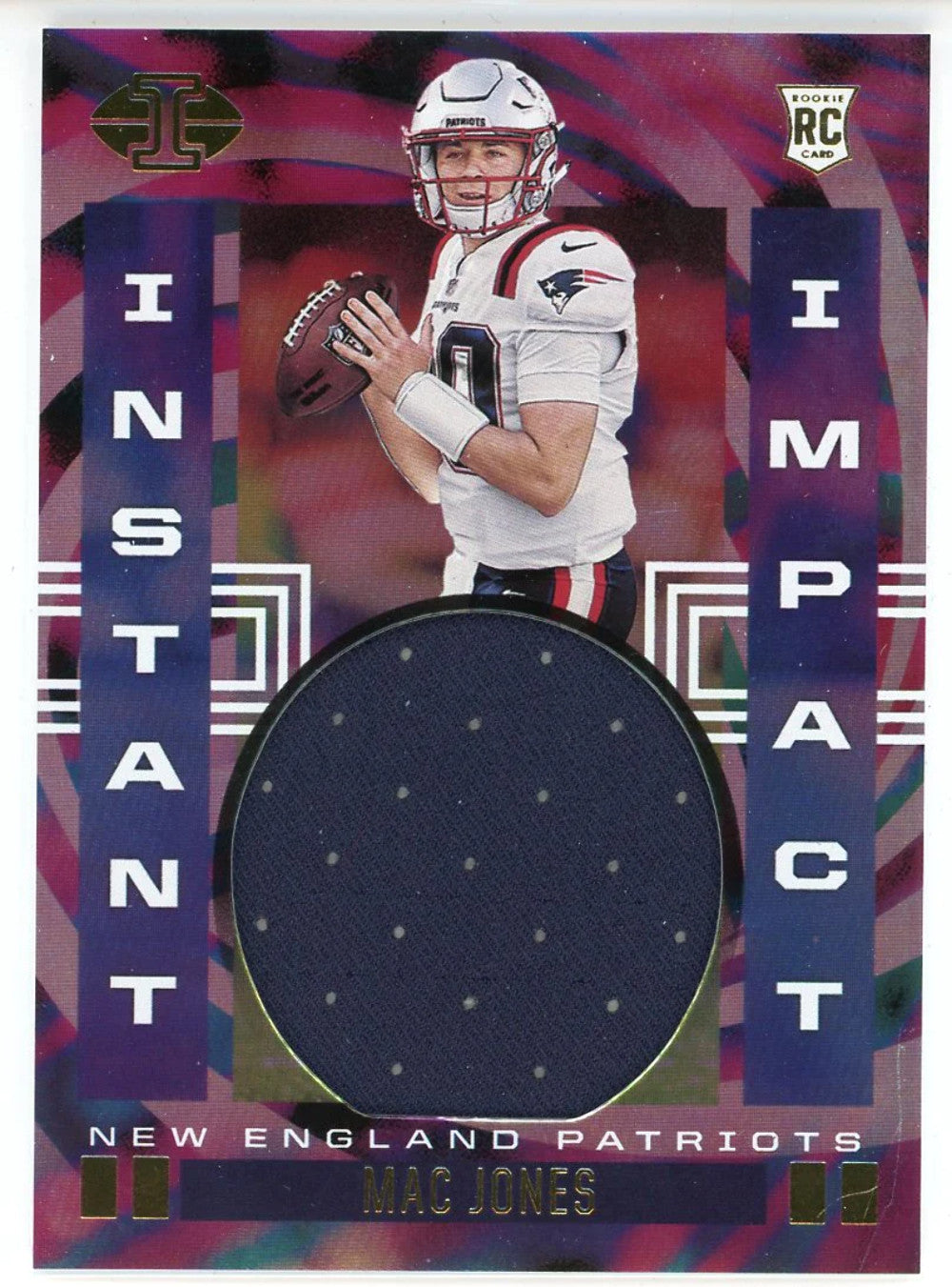 Mac Jones 2021 Panini Illusions Instant Impact Rookie Patch Card #Ii-Mj