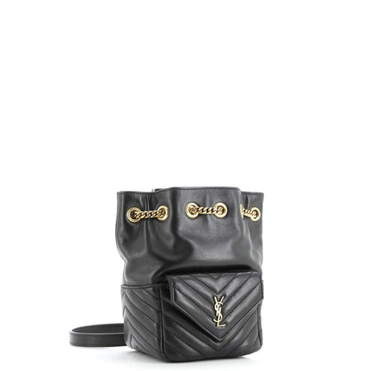 Saint Laurent Joe Bucket Bag Matelasse Chevron Leather Mini