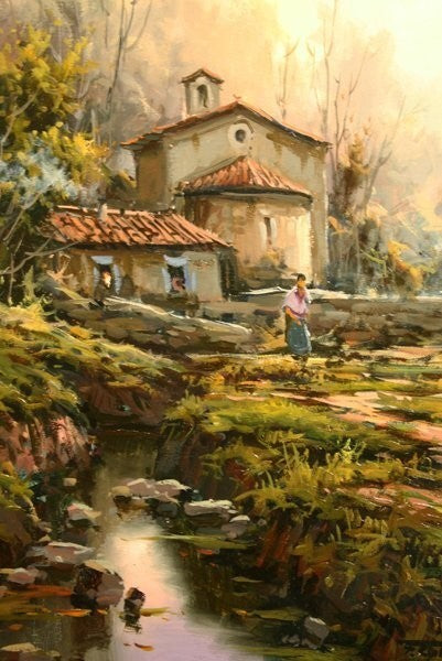 Oil Painting M6 Signed Canvas Landscape Spanish Fermin Colomer Valls