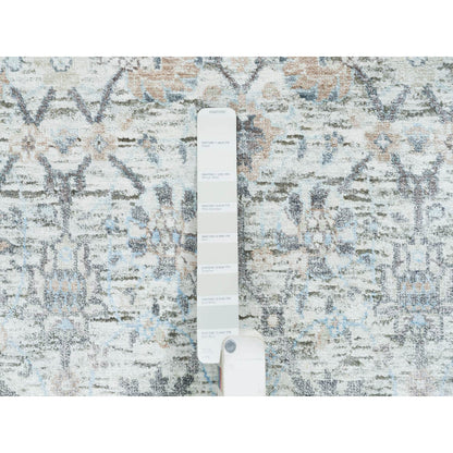 2'6"X18'2" Ivory Tebraz Vase Design Silk/Wool Hand Knotted Xl Runner Rug