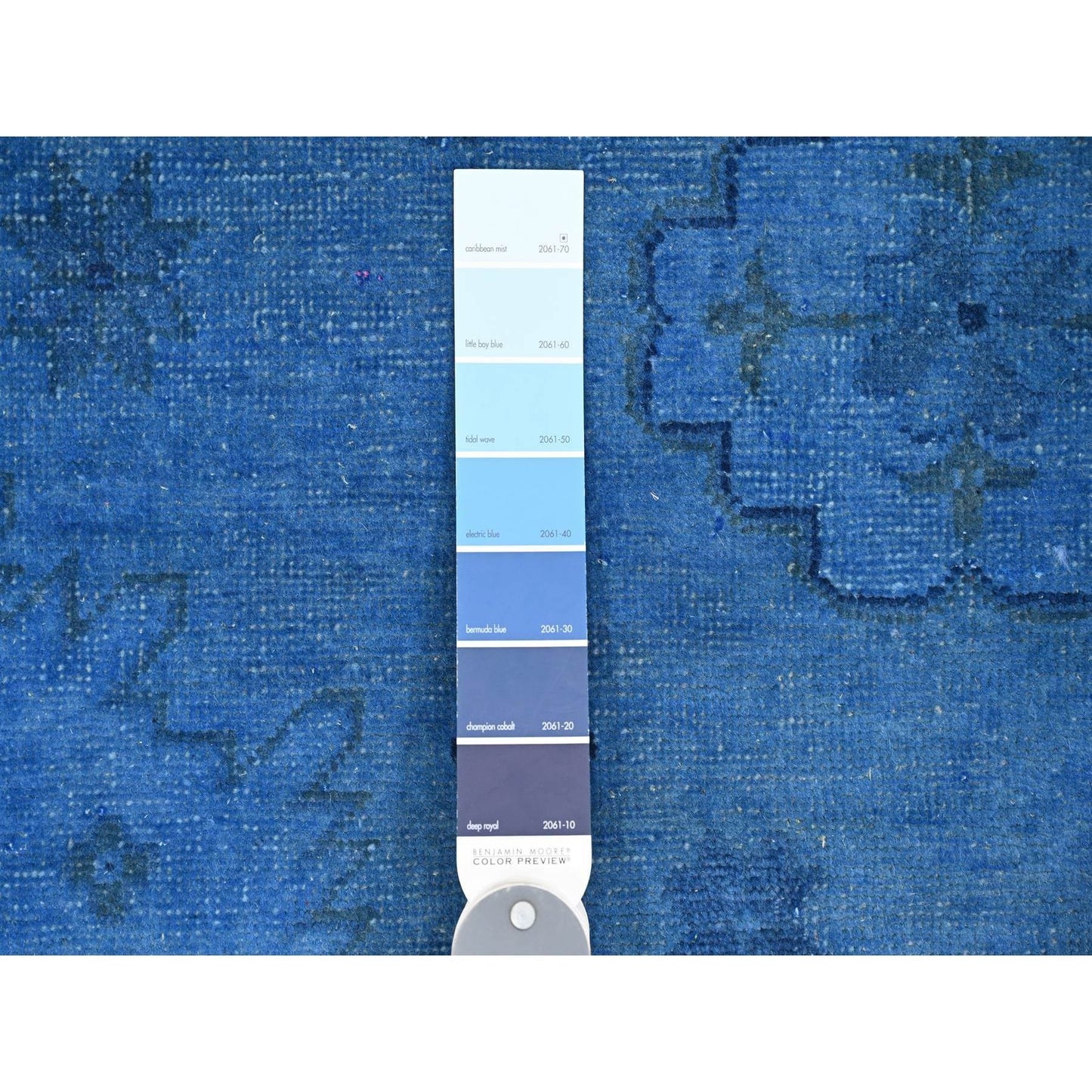 Rug 8'8"x11'9" Blue Hand Knotted Overdyed Kazak Geometric Design All Wool