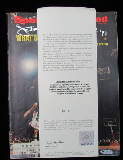 Julius Erving Hof Signed 1/14/74 Sports Illustrated Magazine 76Ers Uda 199490