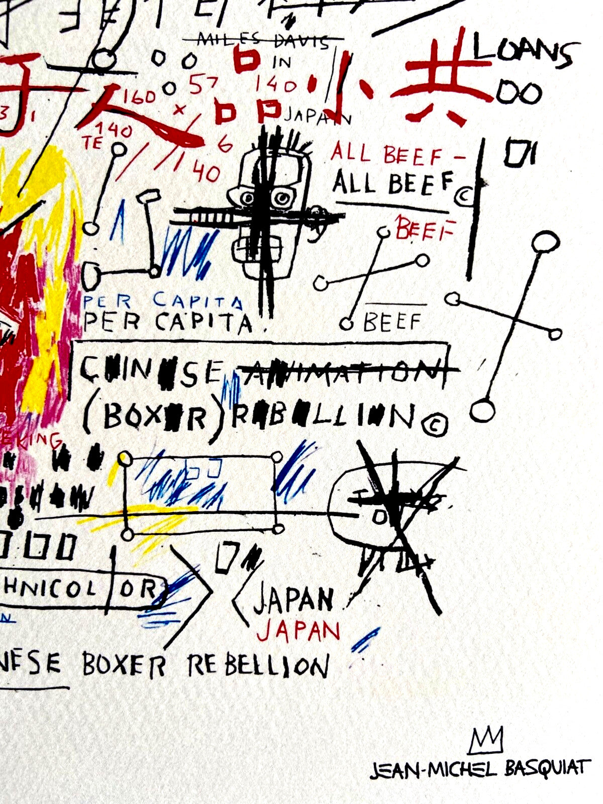 Jean-Michel Basquiat Lithograph Signed Numbered Stamp 180