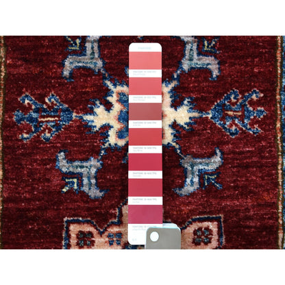 2'7"X8'6" Red Hand-Knotted Super Kazak Pure Wool Oriental Runner Rug