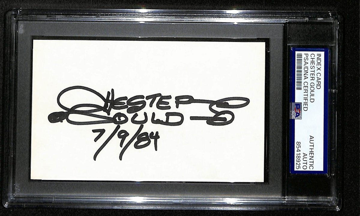 Chester Gould Signed/Auto Index Card Cartoonist