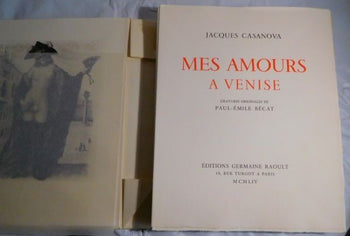 1954 Casanova Mes Amours A Venise W/ 20 Original Etchings By Paul-Emile Bcat