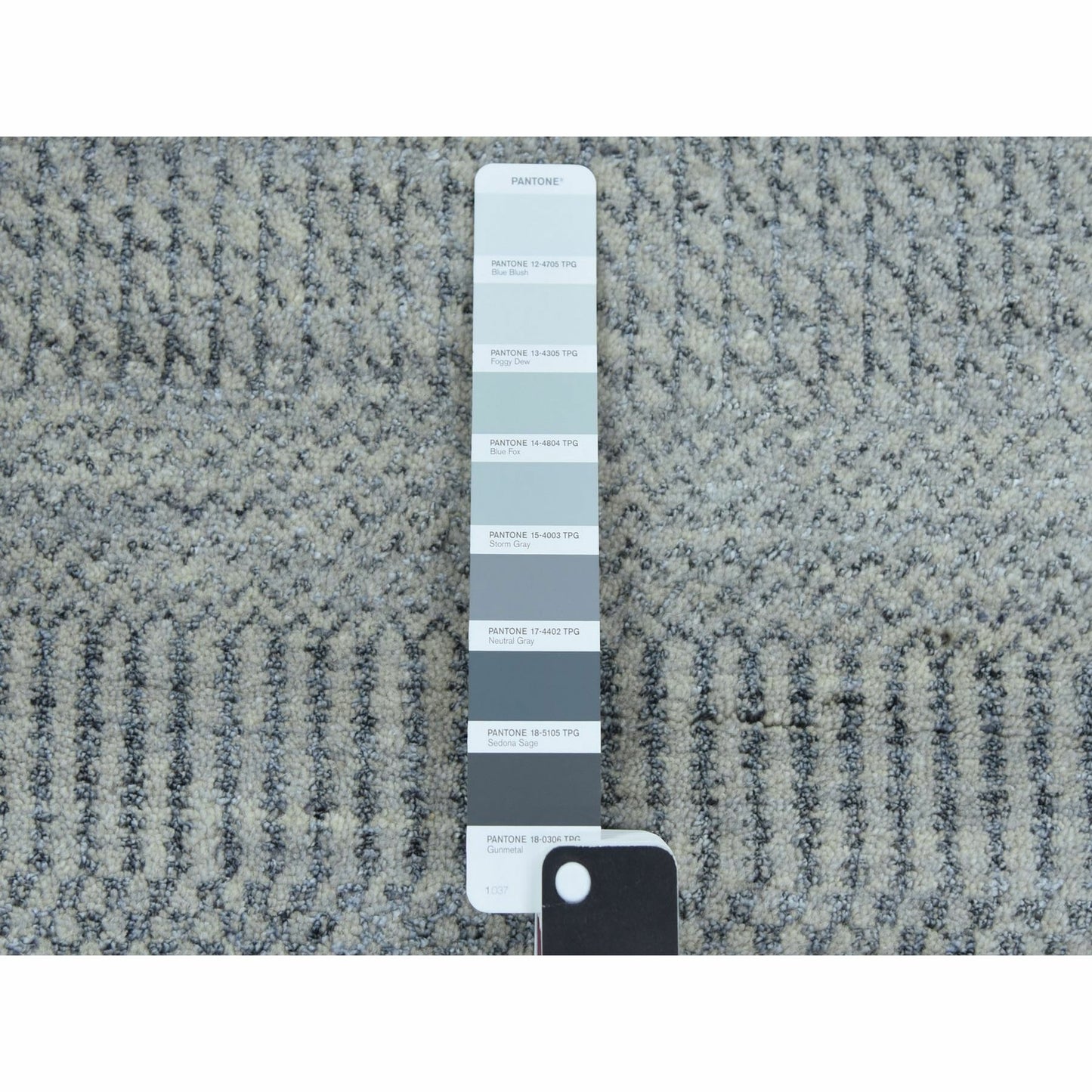 6'X9'2" Gray Modern Grass Design Gabbeh Wool And Silk Hand Knotted Rug