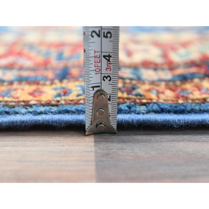 2'9"X40'6" Blue Afghan Super Kazak Wool Hand Knotted Xl Runner Rug