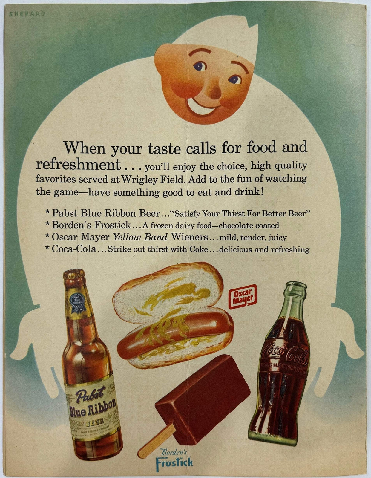 Willie Mays & Other Players Autographed 1952 Official Chicago Cubs Program (Jsa)