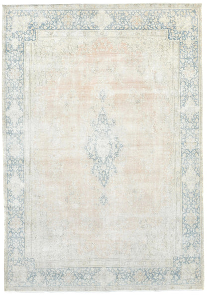 Semi-Antique Floral Distressed Oriental Rug 9X13