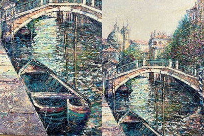 Guy Dessapt (France) Venice Landscape Painting Oil Canvas Signed Framed Coa