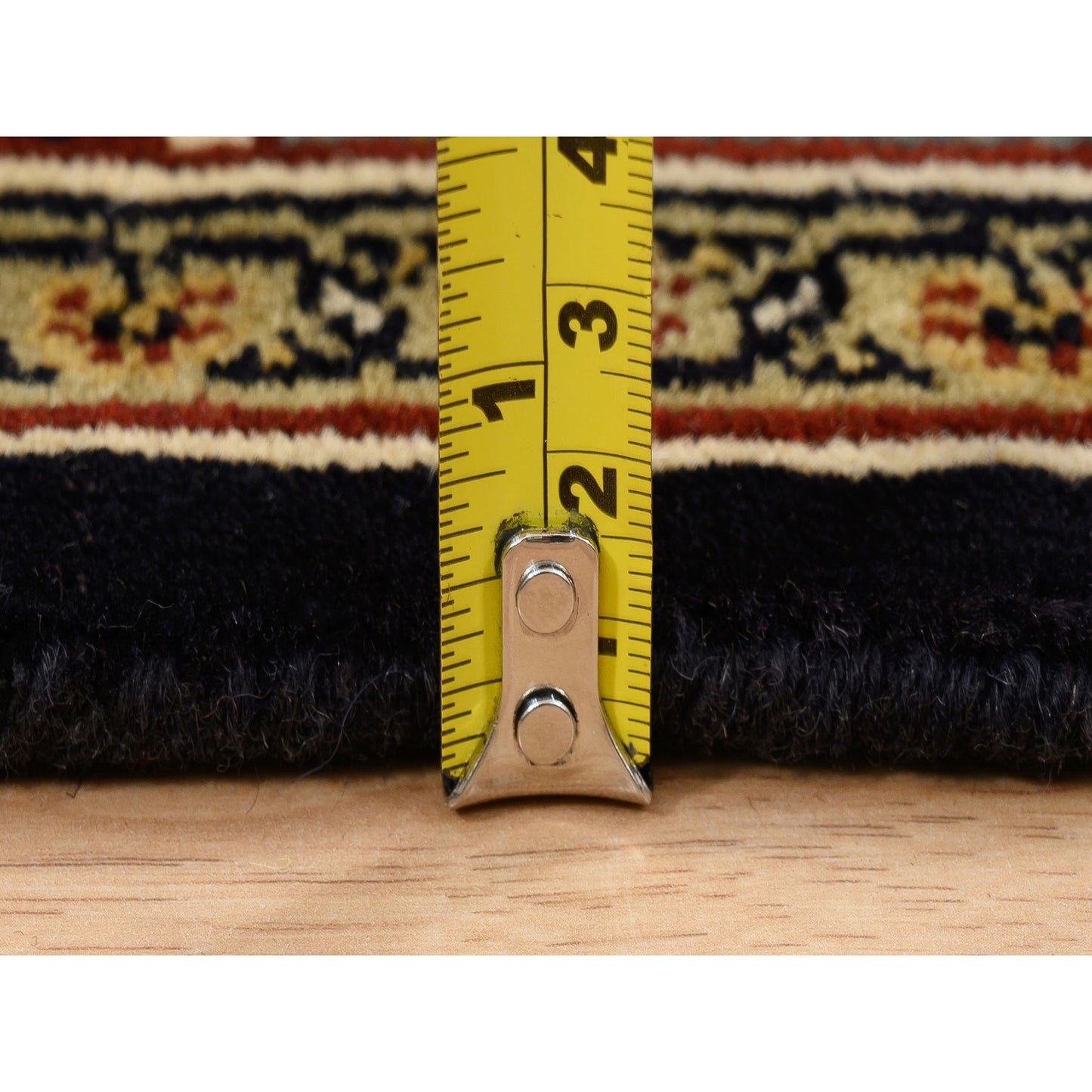 3'2"X5' Hand Knotted Herati New Zealand Wool 250 Kpsi Black Oriental Rug