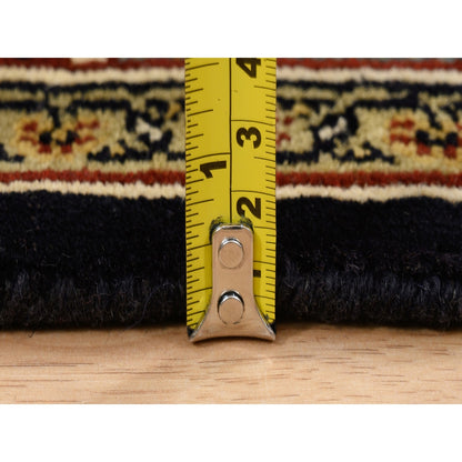 3'2"X5' Hand Knotted Herati New Zealand Wool 250 Kpsi Black Oriental Rug