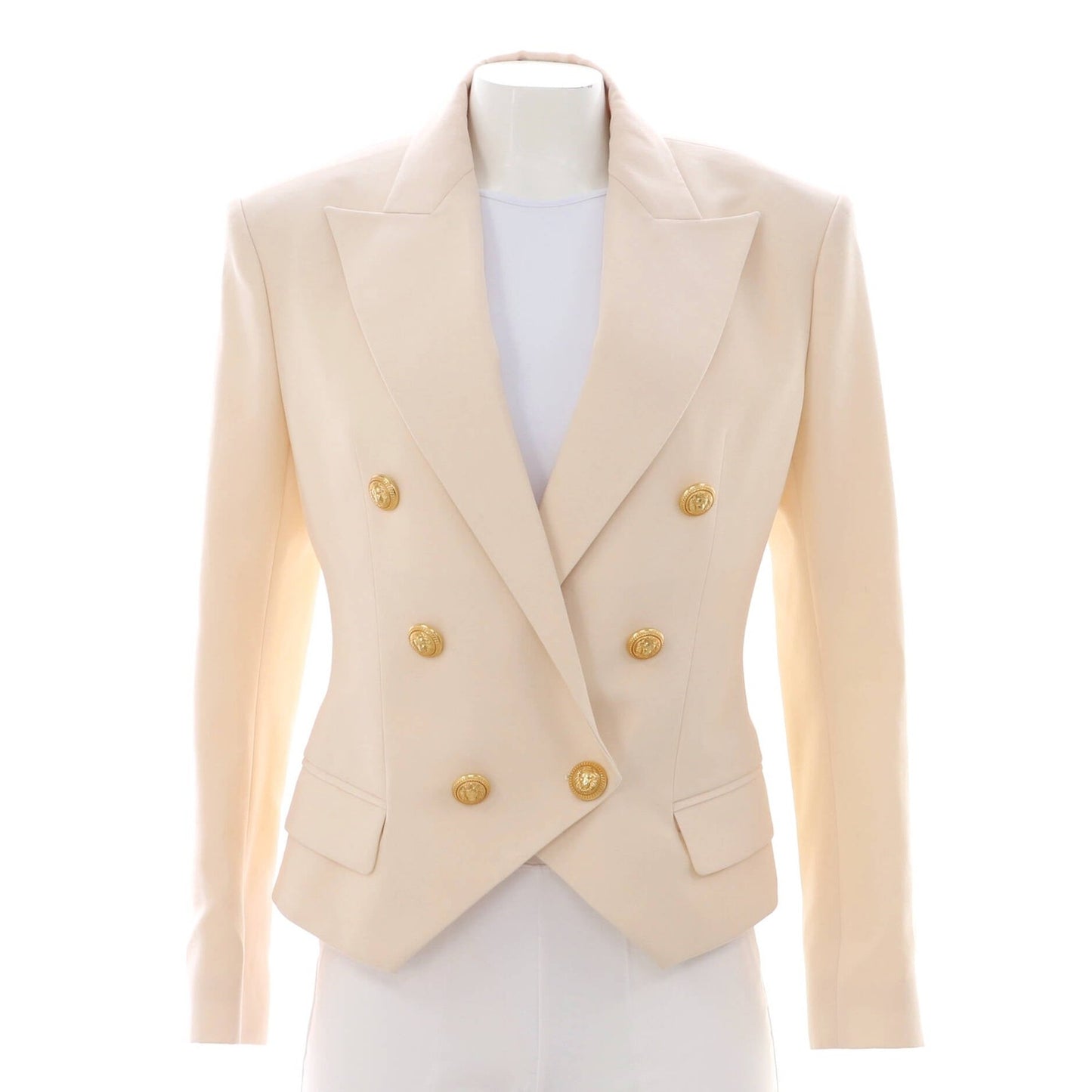 Balmain Women'S Double Breasted Blazer Wool