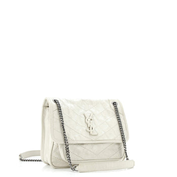 Saint Laurent Niki Chain Flap Bag Matelasse Chevron Leather Baby