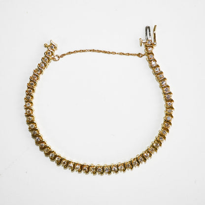 14K Yellow Gold Diamond Tennis Bracelet 2.00Ct