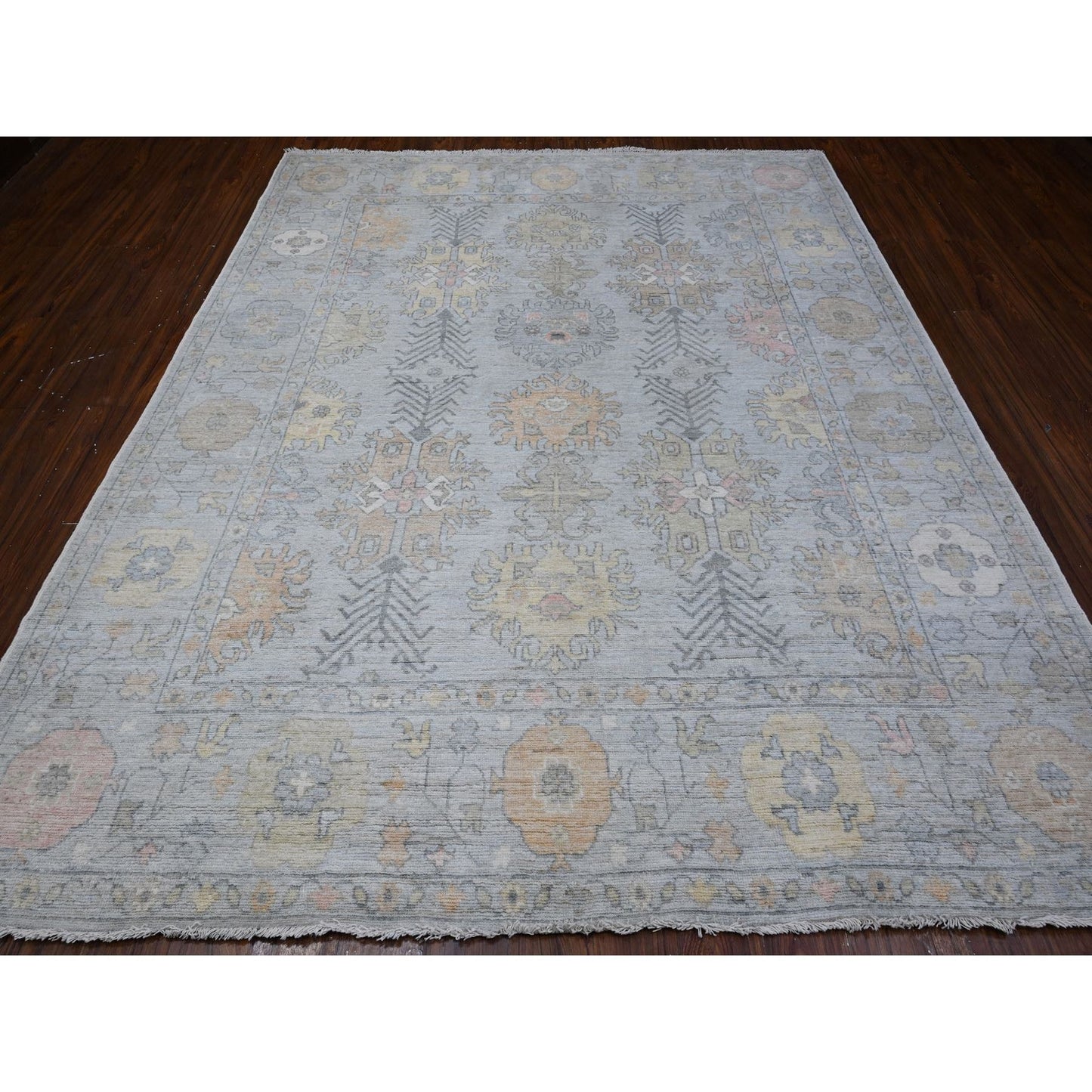 8'3"X10' Silver Chalice Gray Vegetable Dyes Angora Oushak Oriental Rug