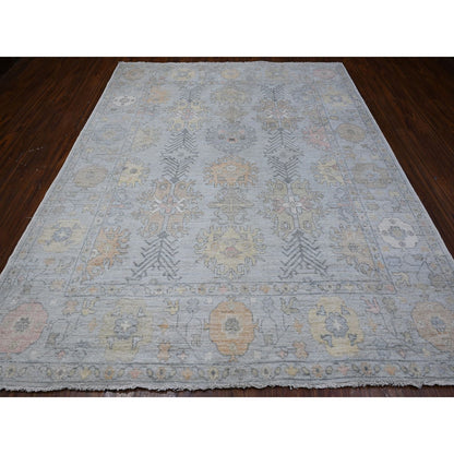 8'3"X10' Silver Chalice Gray Vegetable Dyes Angora Oushak Oriental Rug