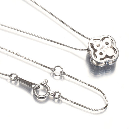 Diamond 0.50Ct Clover Necklace 18K 750 White Gold