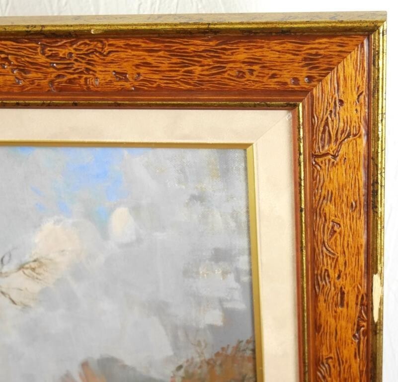 Edward Hartley Mooney (Uk) 'House With A Red Roof' Original Oil Painting Signed