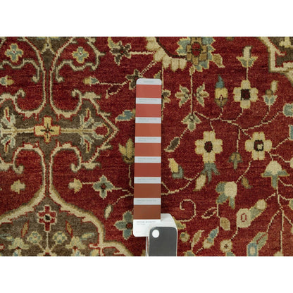 6'2"X9'1" Caliente Red Antiqued Haji Jalili Design Wool Hand Knotted Rug
