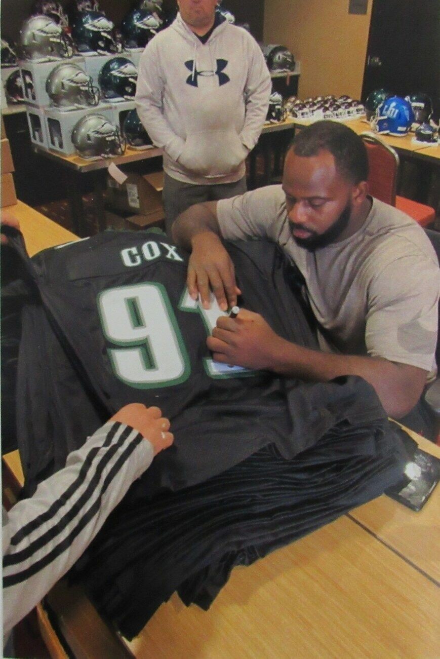 Fletcher Cox Signed/Auto Eagles Black Custom Football Jersey  Xl Beckett 164518