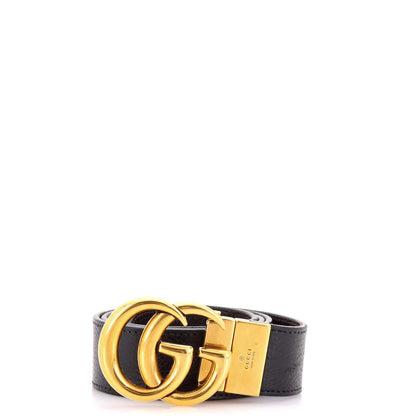 Gucci Gg Marmont Reversible Belt Leather Wide