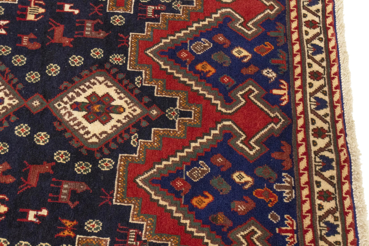 Vintage Geometric Design Oriental Rug Farmho