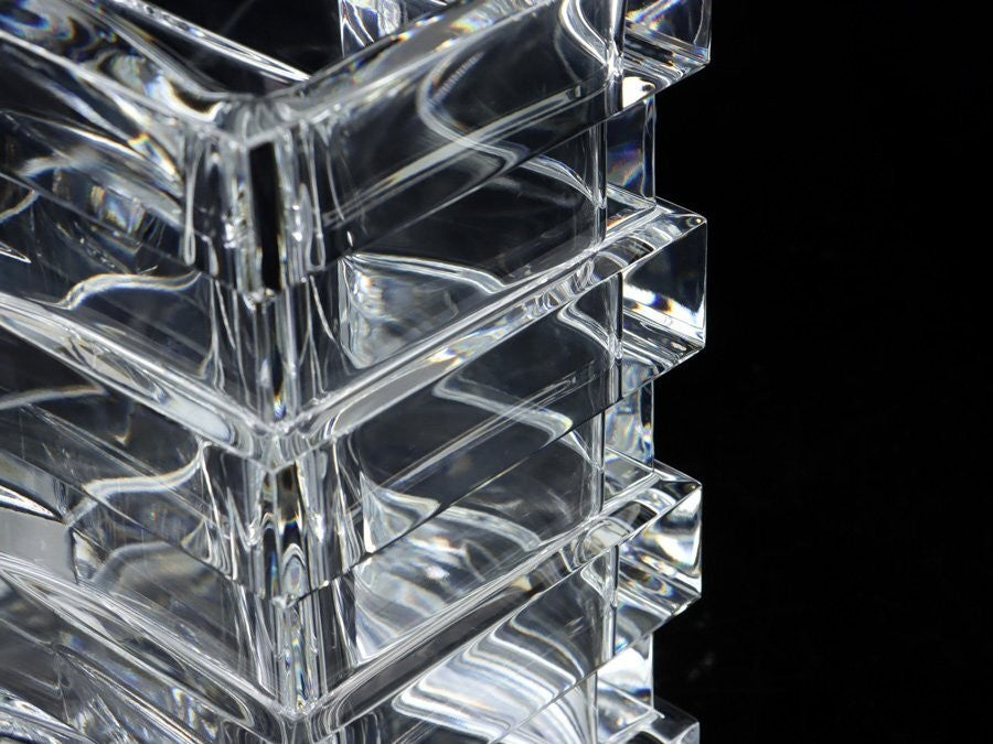 Ultra Rare Baccarat Calandre Vase 48/50 By Georges Chevalier W/Box & Coa