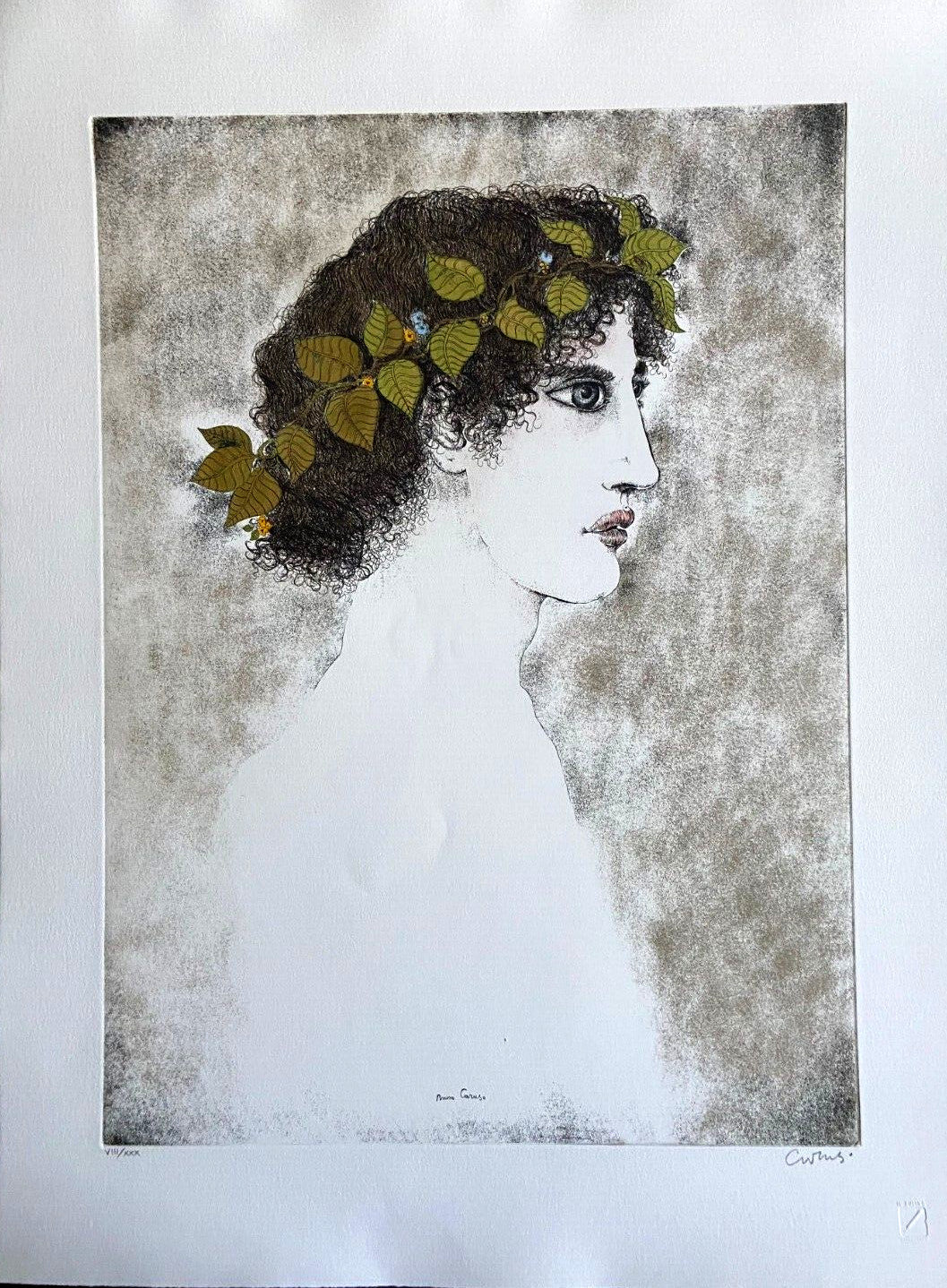 Bruno Caruso "Efebo" Aquatint 60X80